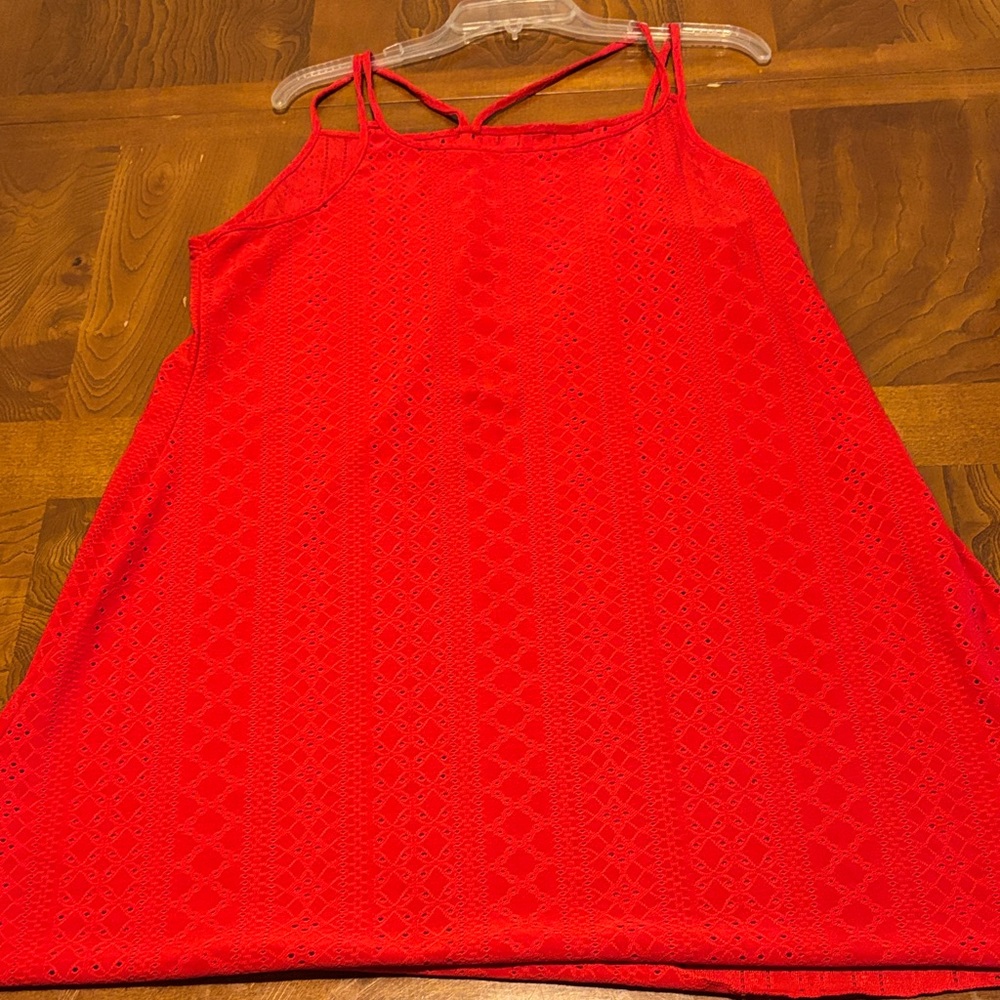 SHEIN Red Sleeveless Dress